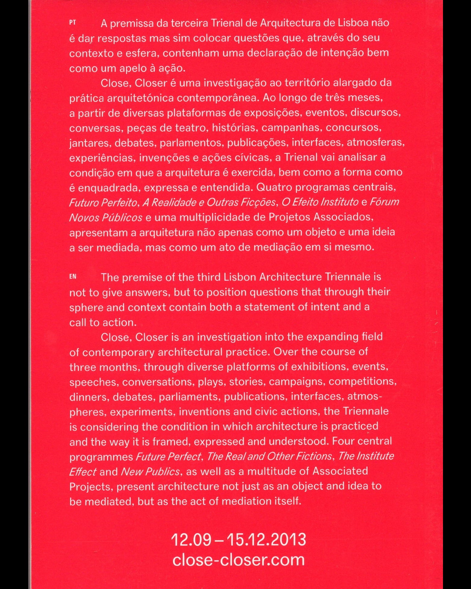 Os lugares estão para as pessoas e vice-versa — Close, Closer